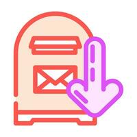 open letter box loading mailbox color icon vector illustration