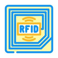 rfid tracking autonomous delivery color icon vector illustration