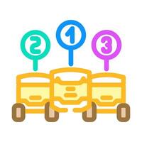 robot fleet autonomous delivery color icon vector illustration