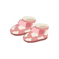 comfortable kid slippers cartoon vector illustration