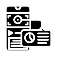 marketing metrics social media glyph icon vector illustration