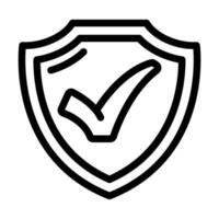 shield check mark line icon vector illustration