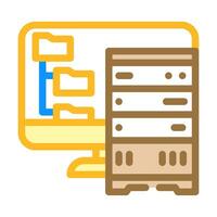 data archiving database color icon vector illustration