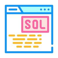 sql consulta base de datos color icono vector ilustración