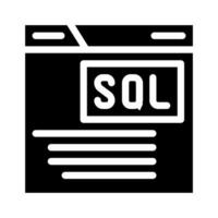 sql consulta base de datos glifo icono vector ilustración