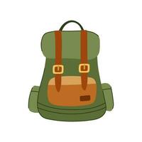 tourism hiking backpack cartoon vector illustration