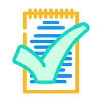 notepad check mark color icon vector illustration