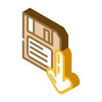 floppy disk saving loading data isometric icon vector illustration