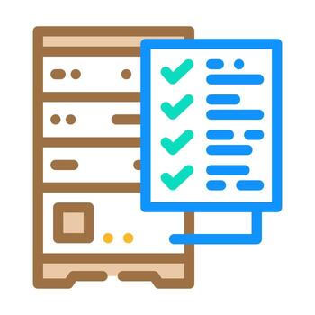 datos validación base de datos color icono vector ilustración