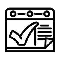 calendar check mark line icon vector illustration