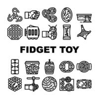 fidget toy pop fun icons set vector