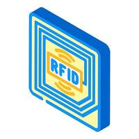 rfid tracking autonomous delivery isometric icon vector illustration