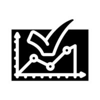 graph check mark glyph icon vector illustration