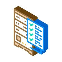 data validation database isometric icon vector illustration