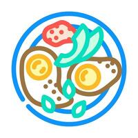 huevos rancheros mexican cuisine color icon vector illustration