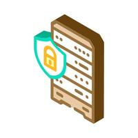 data access control database isometric icon vector illustration