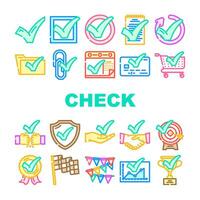 check mark yes correct icons set vector