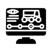 remote monitoring autonomous delivery glyph icon vector illustration