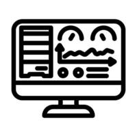 database dashboard line icon vector illustration