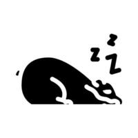 dormido oso dormir noche glifo icono vector ilustración