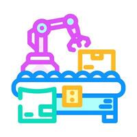 parcel sorting autonomous delivery color icon vector illustration