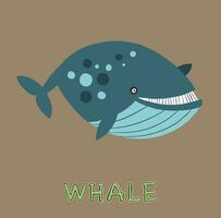 design Cute whale. small  for stock. Vector