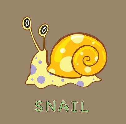 design Cute Snail. small  for stock. Vector illustration