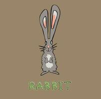 cute rabbit animal in frame circular illustration. Vector illustration