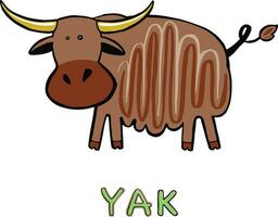 diseño linda yak. pequeño para existencias. vector