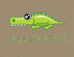 Alligator or crocodile over the sign. High quality vector