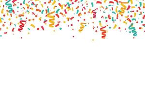 Confetti falling from the top explosion festive vector banner. Happy day celebration background vector illustration