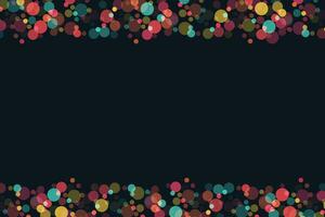 Festive bright background with colorful illuminated bokeh. Vector template banner poster. Color bokeh on a black background