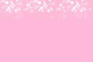 Gentle pink background with glowing bokeh. Luminous particles fall from above. Vector template for girly holiday designs