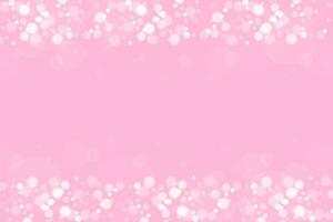 Gentle pink background with glowing bokeh. Luminous particles fall from above. Vector template for girly holiday designs