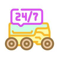 24 7 service autonomous delivery color icon vector illustration