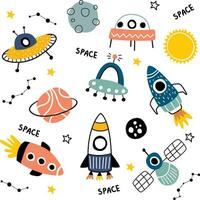 Space vector illustration for kids