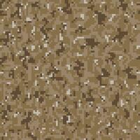 Brown pixel digital camouflage desert seamless pattern. vector