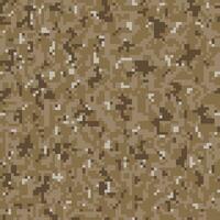 Brown pixel digital camouflage desert seamless pattern. vector