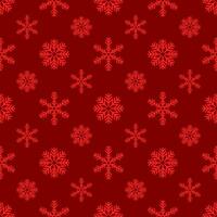 Snowflakes seamless pattern red background. vector