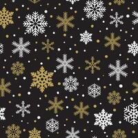 Winter pattern made of beautiful snowflakes in modern line art style. vector