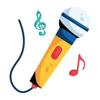 Trendy Singing Mic vector