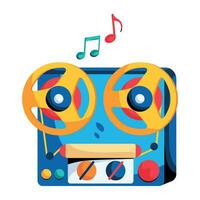 Trendy Tape Recorder vector