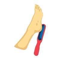 Trendy Foot Scrubbing vector