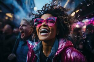 Joyful Gathering - Smiles and Laughter - Generative AI photo