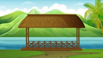 House landscape cartoon background video