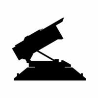 Multiple rocket launcher silhouette vector. Missile launcher turret silhouette can be used as icon, symbol or sign. Missile turret icon vector for design of weapon, military, army or war