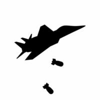 Bomber jet silhouette vector. Bomber plane silhouette for icon, symbol or sign. Bomber icon for military, war, conflict and air strike vector