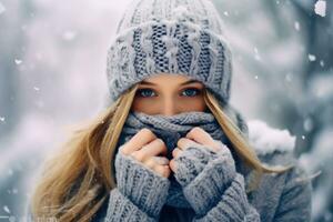 Winter Fashion Trends - Cold Day - Generative AI photo