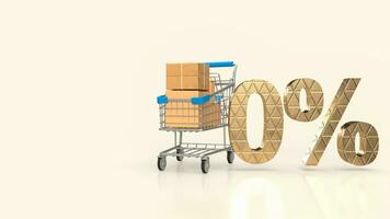 The trolley and mobile for shopping online concept 3d rendering. photo
