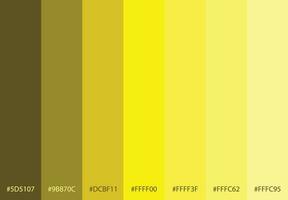 amarillo degradado color paleta vector